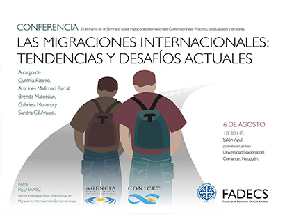 CONFERENCIA SOBRE MIGRACIONES INTERNACIONALES EN LA UNCO